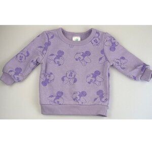 Disney Baby Minnie Mouse Sweatshirt Purple Toddler Pullover Size 9M NWOT